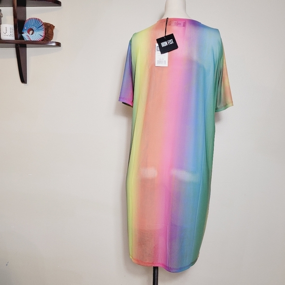 New Iron Fist Sheer Rainbow dress Tank Top sequence heart part Covering - Picture 10 of 16